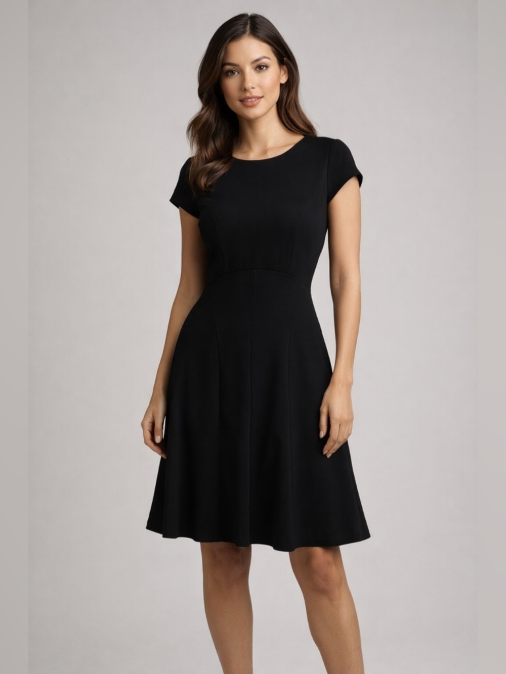 Lafayette 148 NY Black Wool Blend Fit & Flare Dress Women’s Size 0